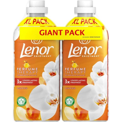 Кондиціонер для білизни Lenor, з ароматом Ванільна орхідея та золотий бурштин, 2x 1200мл (8006540901830)
