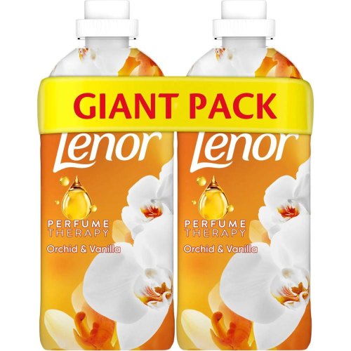 Кондиціонер для білизни Lenor, з ароматом Ванільна орхідея та золотий бурштин, 2x 1200мл (8006540901830)