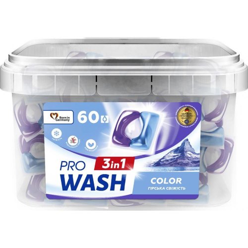 Капсули для прання Pro Wash, аромат Гірська свіжість, 60шт (4262396145222)