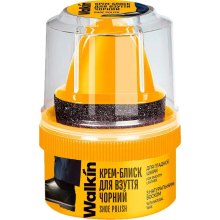 Крем для взуття Walkin Крем-блиск, для гладкої шкіри, з аплікатором, чорний, 50г (4820184442047)