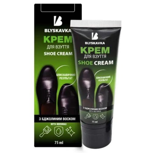 Крем для взуття Blyskavka, з аплікатором, коричневий, 75мл (4820055140294)
