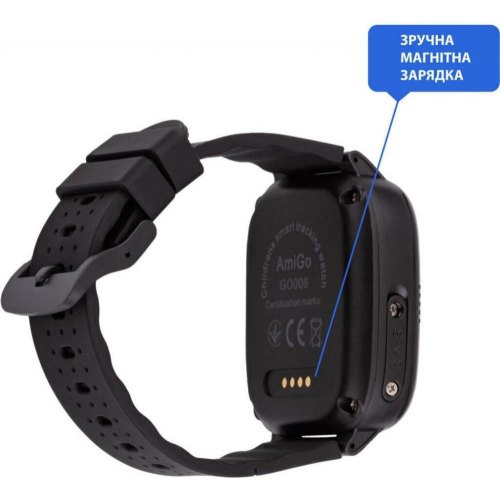 Дитячий cмарт-годинник AmiGo GO008 Milky GPS WIFI Black