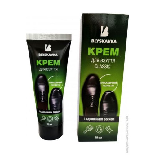 Крем для взуття Blyskavka, з аплікатором, білий, 75мл (4820055140577)