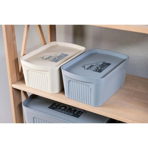 Контейнер для зберігання Ardesto, 6л, з кришкою, бежевий (ARHC2506B)