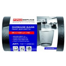 Пакети для сміття PROservice Standard HD, 35л, 100шт, чорні (4820048483636)
