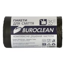 Пакети для сміття Buroclean, 35л, 50шт, чорні (4823078910615)