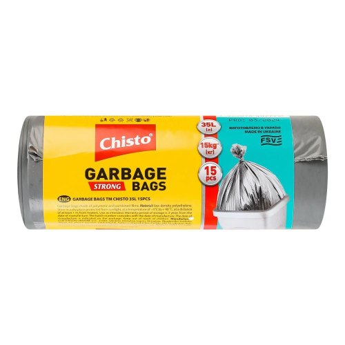 Пакети для сміття Chisto Strong, 35л, 15шт (4823098407775)