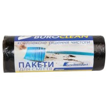 Пакети для сміття Buroclean EuroStandart, міцні, 60л, 20шт, чорні (4823078922878)