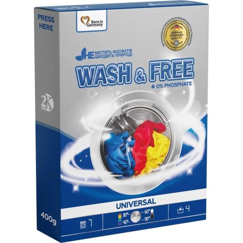 Пральний порошок Wash&Free Universal, 400г (4262396140920)