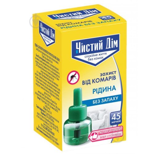 Рідина для фумігатора Чистий Дім, від комарів, на 45 ночей, 30мл (4820214191563)