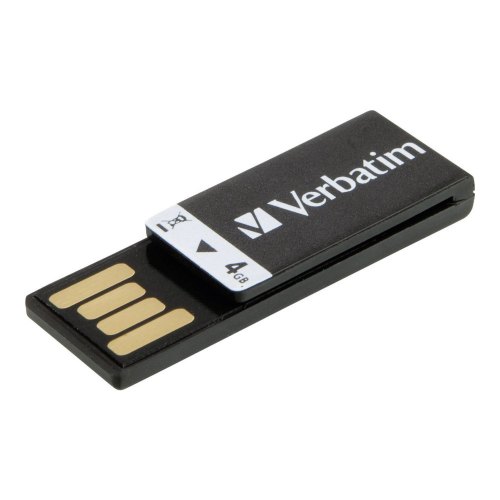 USB флеш 4Gb Verbatim Clip-it Black (43901) пластик чорний