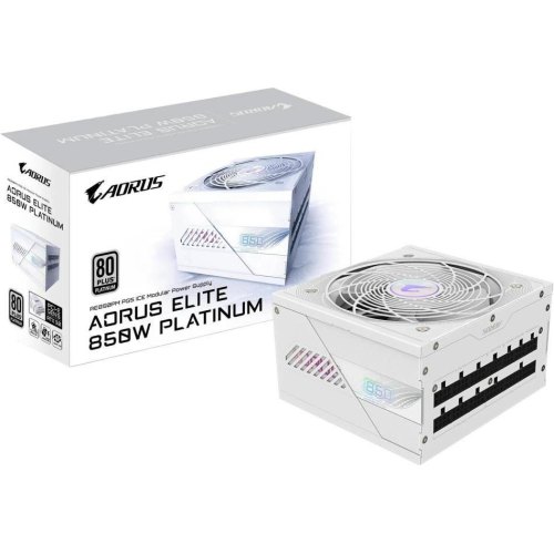Блок живлення Gigabyte AE850PM PG5, 850W, 80+ Platinum, Modular, PCIe 5.0, White (GP-AE850PM PG5 ICE)