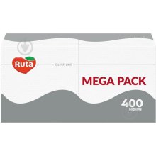 Серветки столові Ruta Mega Pack, одношарові, 24х24см, білі, 400шт (4820023744622)