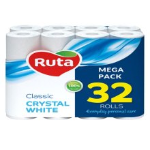 Туалетний папір Ruta Classic, двошаровий, 32 рулони, білий (4820202892670)
