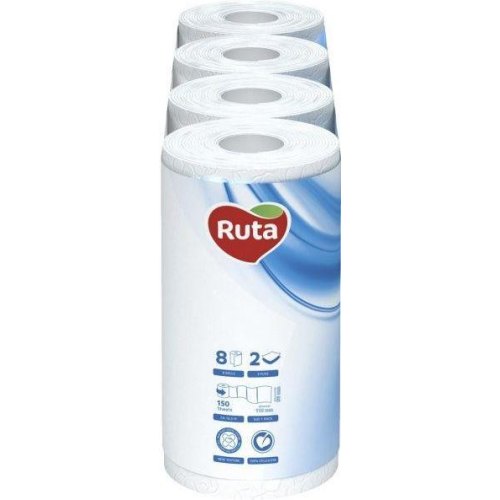 Туалетний папір Ruta Classic, двошаровий, 8 рулонів, білий (4820023740488)