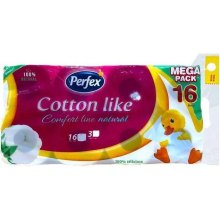 Туалетний папір Perfex Cotton Like Comfort Line, тришаровий, 16 рулонів (8606110850522)