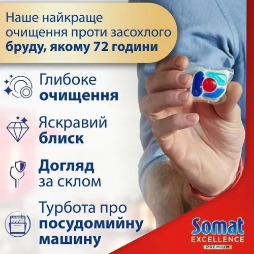Таблетки для посудомийних машин Somat Excellence 5-в-1, 54шт (9000101807936)