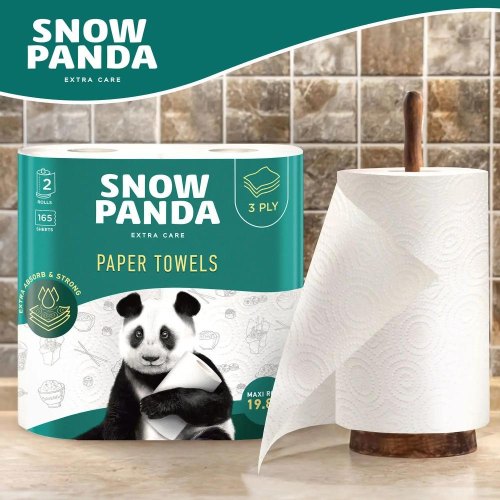 Паперові рушники Сніжна Панда Extra Care, тришарові, 165 аркушів, 2 рулони (4820183971517)