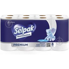 Паперові рушники Selpak Professional Premium, тришарові, 11.25м, 8 рулонів (8690530118218)