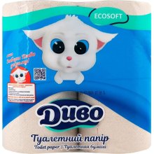 Туалетний папір Диво Ecosoft, двошаровий, 4 рулони, сірий (4820003831892)