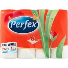 Туалетний папір Perfex Pure White, тришаровий, 24 рулони (8606102287039)