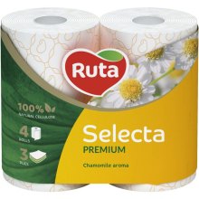 Туалетний папір Ruta Selecta, з ароматом ромашки, тришаровий, 4 рулони (4820023744493)