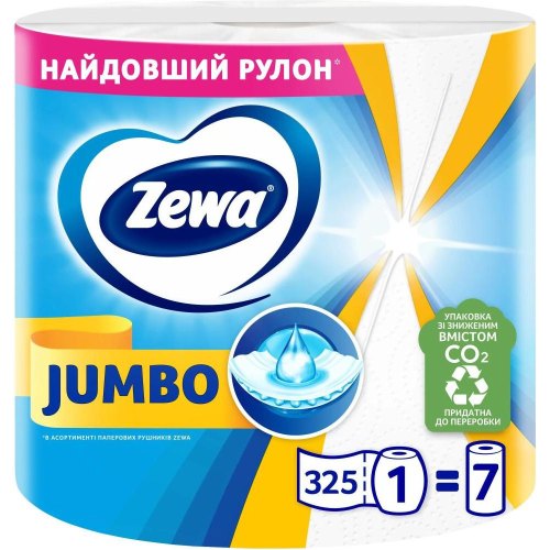 Паперові рушники Zewa Jumbo, 1 рулон, 325 відривів (7322541191706)