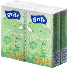 Серветки косметичні Grite Blossom Camomile & Lime, тришарові, 4 упаковки по 10 аркушів (4770023349085)