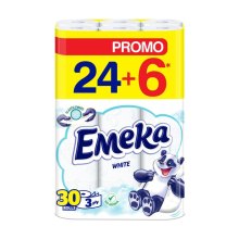 Туалетний папір Emeka White, тришаровий, 30 рулонів (3800024035296)