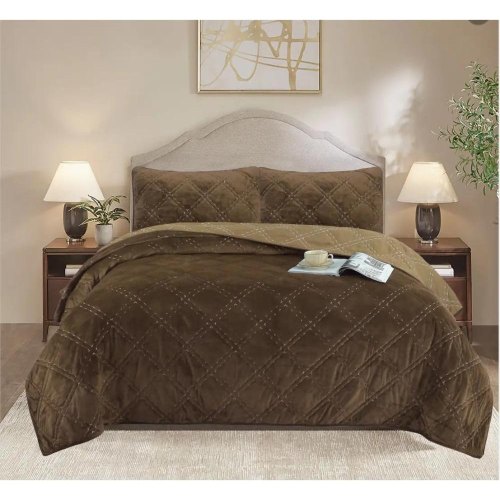 Покривало SOHO, 220x240см, VELVET Vip Romb Latte (A120124)