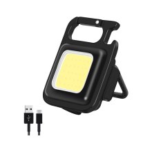 Ліхтарик HiSmart, 6W, 30 COB, 500lm, 500mAh, з карабіном та відкривачкою (AA620166)