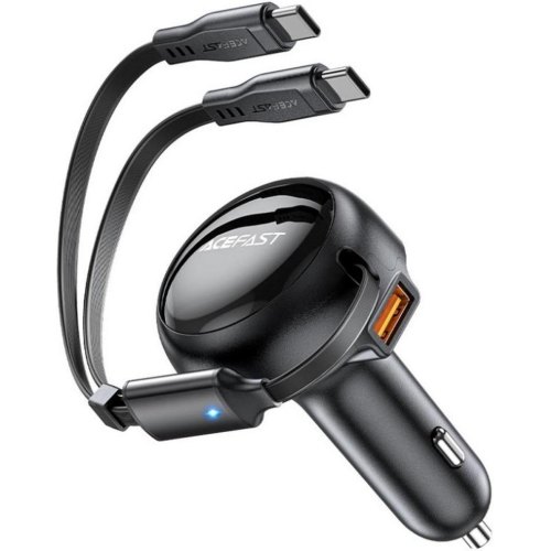 Автомобільний зарядний пристрій Acefast B13, 53W, 2в1, 3xUSB (2xUSB-C/1xUSB-A), кабель USB-C (6974316282921)