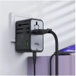 Мережевий зарядний пристрій Acefast Z1, 5xUSB (3xUSB-C/2xUSB-A), 75W, GaN, швидка зарядка (6974316282495)