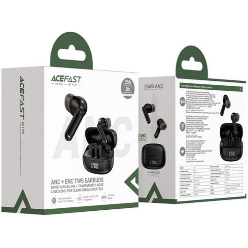 Навушники бездротові TWS Acefast W1, Black (6974316283614)