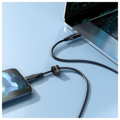 Кабель Acefast C3-01, USB 2.0, USB-C to Lightning, 1.2м, 3.0A, TPE, чорний (6974316280804)