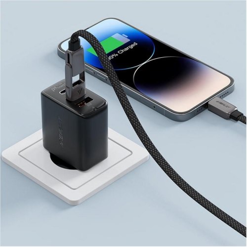 Кабель Acefast C13-04, USB-A/USB-C to USB-C, USB 2.0, 1.2м, 20V, 3.0A, чорний (6974316282334)