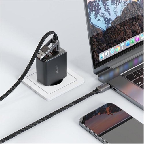Кабель Acefast C13-04, USB-A/USB-C to USB-C, USB 2.0, 1.2м, 20V, 3.0A, чорний (6974316282334)