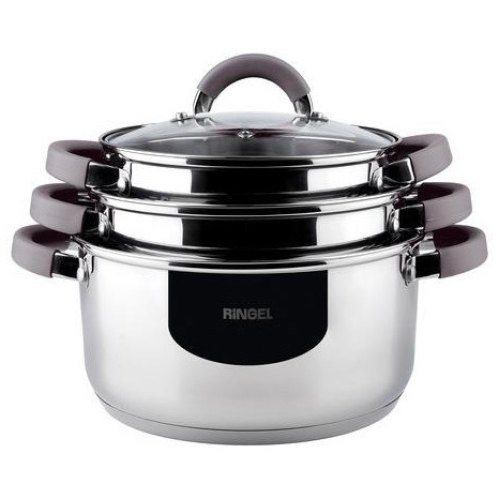 Каструля Ringel Meyer, 22см, 4.2л, нержавіюча сталь, з кришкою (RG-2008-22)