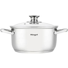 Каструля Ringel Grey line, 24см, 5.5л, нержавіюча сталь, з кришкою (RG-2022-24)