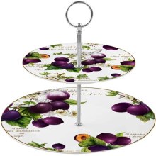 Блюдо Limited Edition Prunus, два яруси, 19/26см, кругле, порцеляна (19-560)