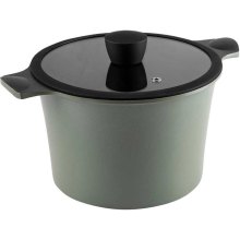 Каструля Ringel Zitrone Olive, 24см, висока, потовщений литий алюміній, з кришкою (RG-2108-24/2/OL)