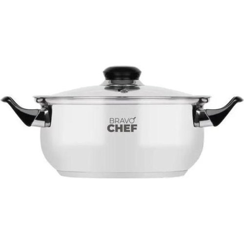 Каструля Bravo Chef, 22см, 3.5л, бакелітові ручки, з кришкою (BC-2002-22)