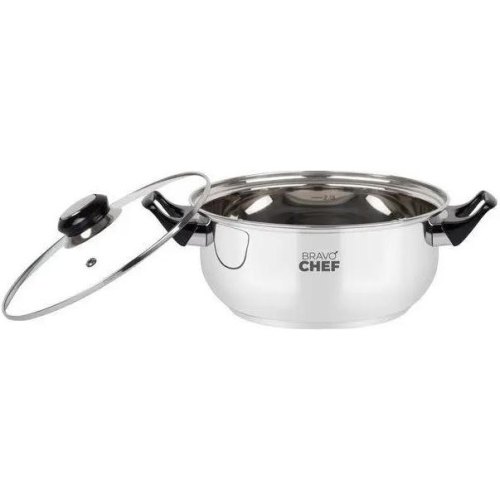 Каструля Bravo Chef, 22см, 3.5л, бакелітові ручки, з кришкою (BC-2002-22)