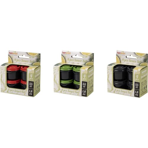 Набір пластикових контейнерів Herevin 2024 Colours Grey MIX, для соусів, 4шт, 0.05л (162503-000)