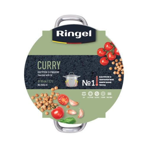 Каструля Ringel Curry, 18см, 3.7л, нержавіюча сталь, з кришкою (RG-2020-18*)