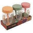 Набір спецівниць Herevin Decorated Spice Jar Set MIX, 3шт, 370мл, з ложкою, скло/пластик (131507-457)