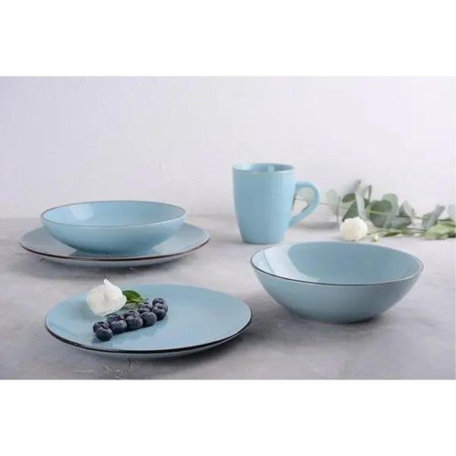 Тарілка десертна Limited Edition Terra, 20см, кераміка, кругла, блакитна (YF6002-2)