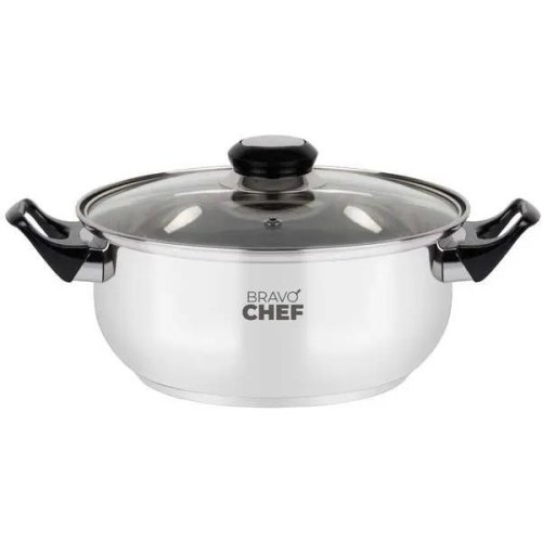 Каструля Bravo Chef, 18см, 1.6л, бакелітові ручки, з кришкою (BC-2002-18)