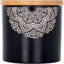 Банка Limited Edition Kora, 350мл, кераміка/бамбук, чорна (JH6197-5)
