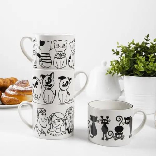 Чашка Limited Edition Fad C, 450мл, кераміка, біла з малюнком (MCO21-103)